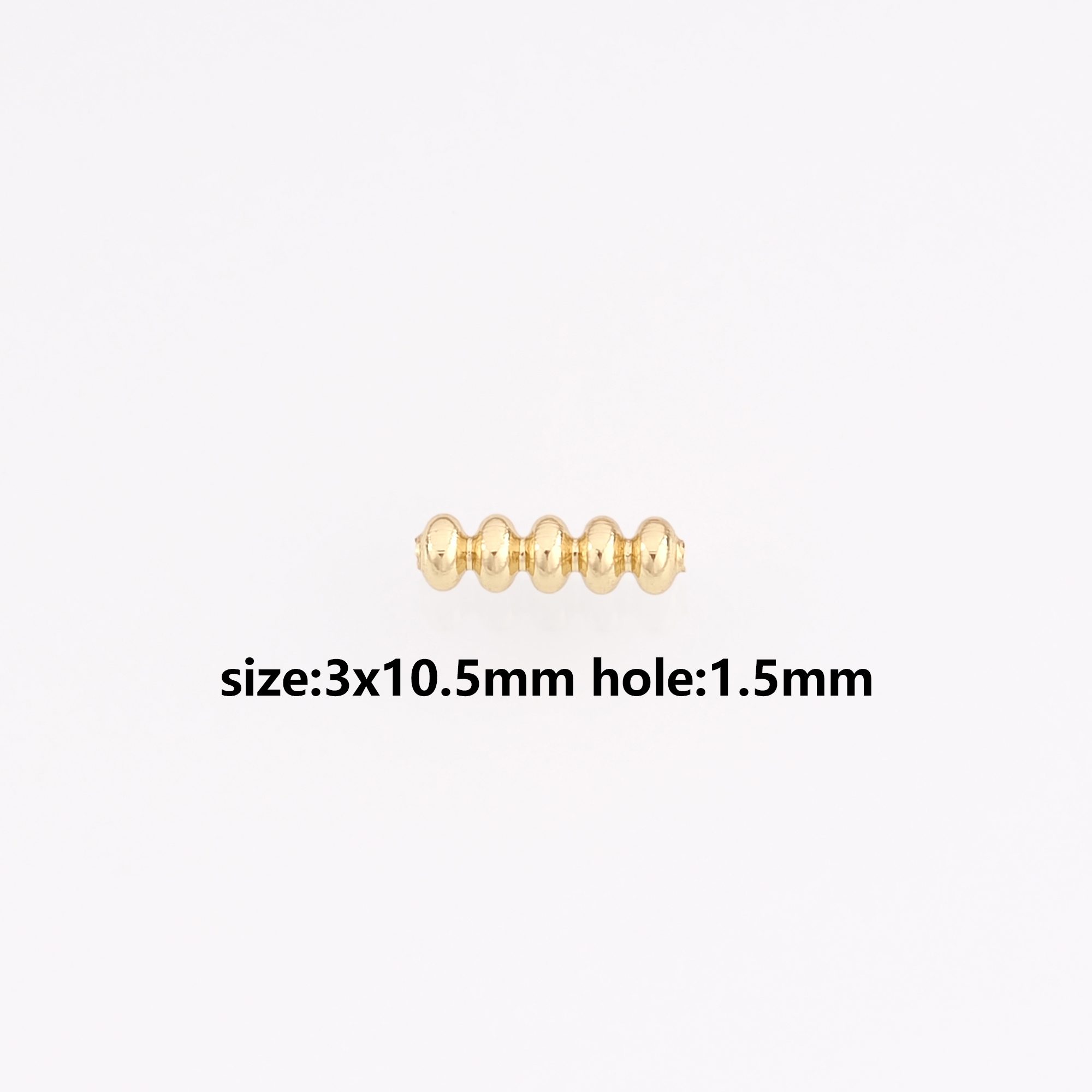 20Pcs 18K Gold Filled Tube Spacer Beads,Tube Beads for Bracelet Jewelry Necklace Making Supply