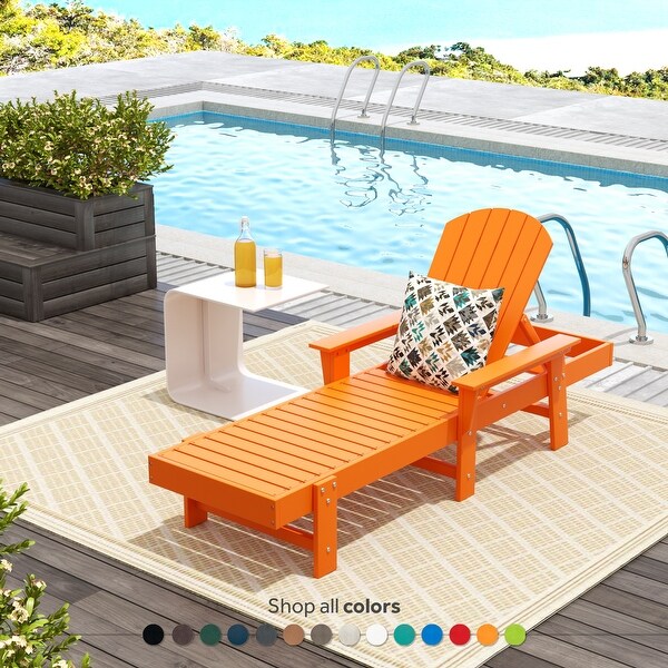 Polytrends Altura Poly EcoFriendly All Weather Reclining Chaise Lounge with Arms