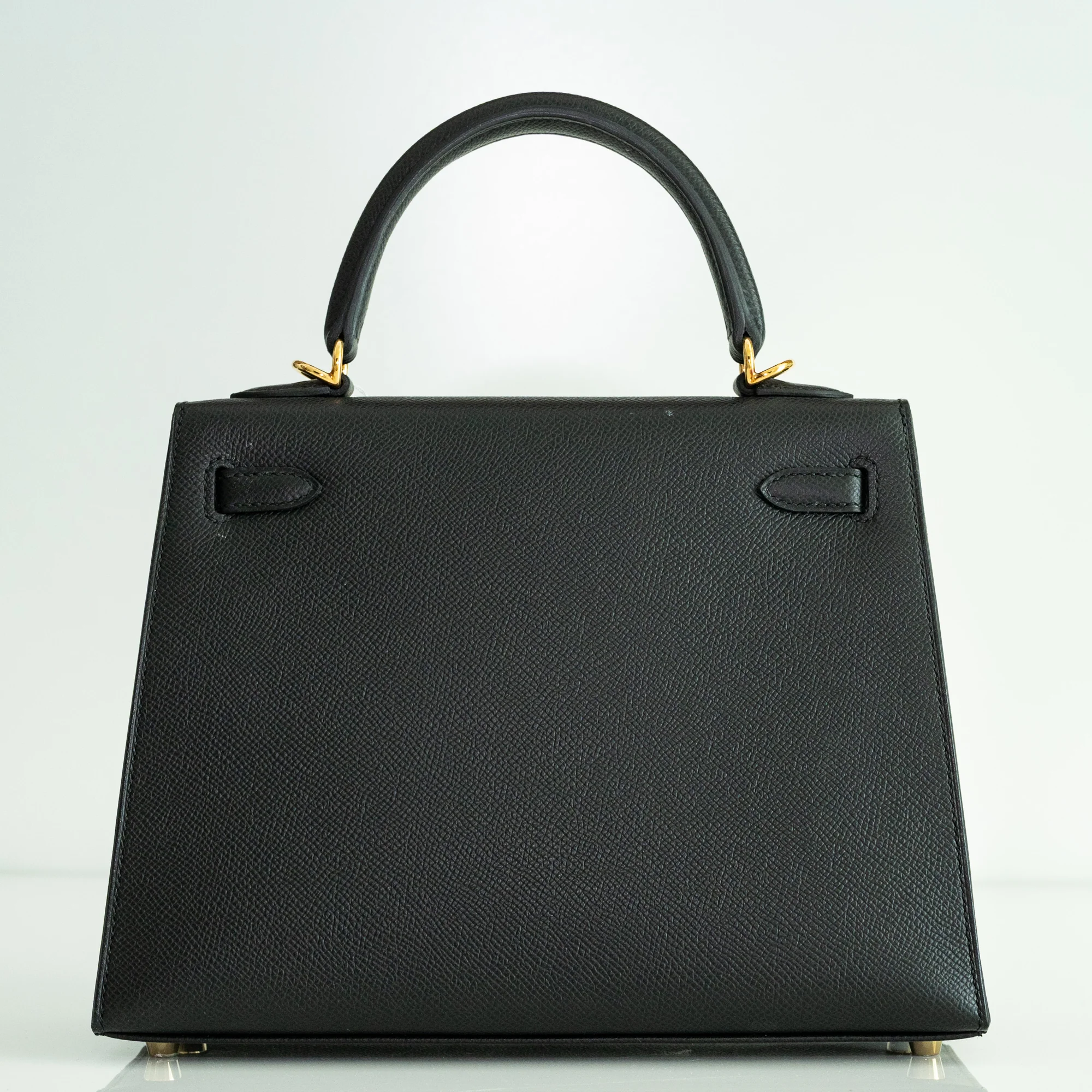 Hermès Kelly 25 Sellier Noir Epsom Gold Hardware
