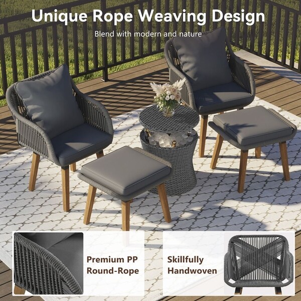 5 Pieces Patio Furniture Chair Sets,Patio Conversation Set