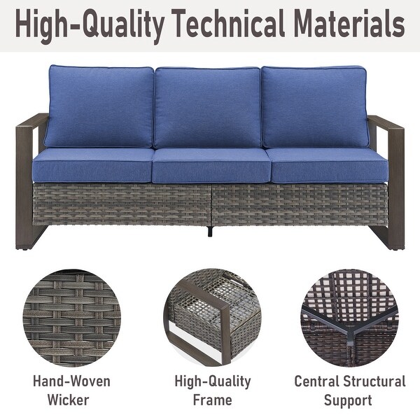 Patio Sofa Wicker High Back Sofa