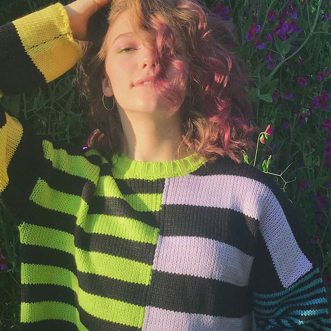 Vintage Stripe Long Sleeve Cropped Sweater - MulticolorClistos