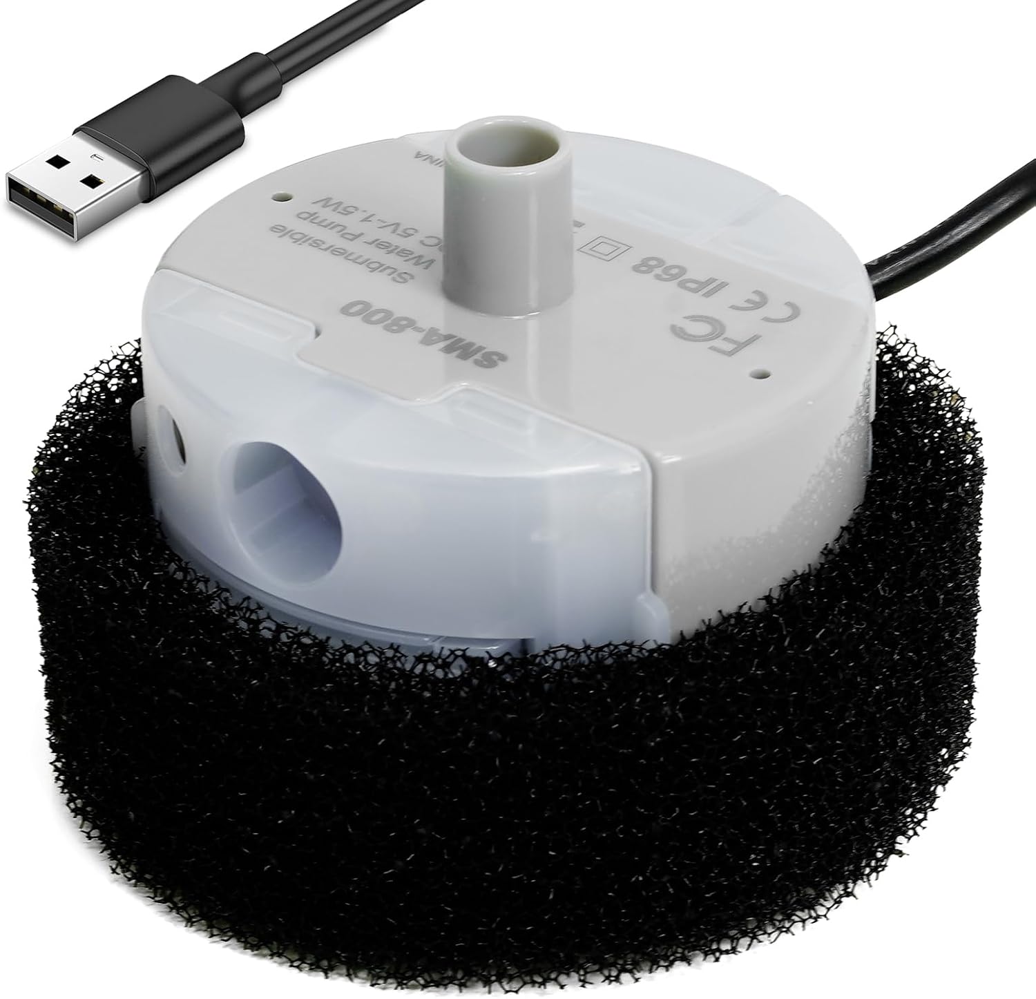 Ultra-Quiet Replacement Pump for Stainless Steel Cat Water Fountains - SMA-800 Motor - Safe and Easy to Clean with Low Voltage DC 5V and USB Cable (Pump) (Side Pump)