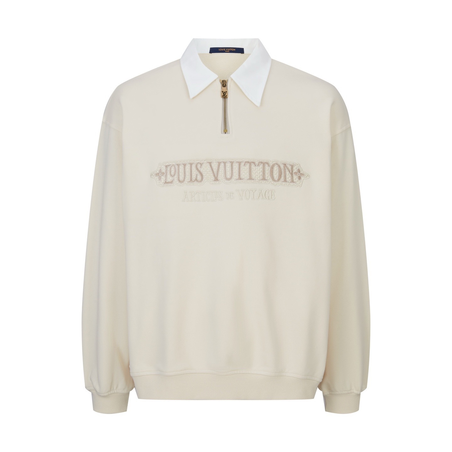 LV checkered embroidered zipper POLO sweatshirt - cnluxepick