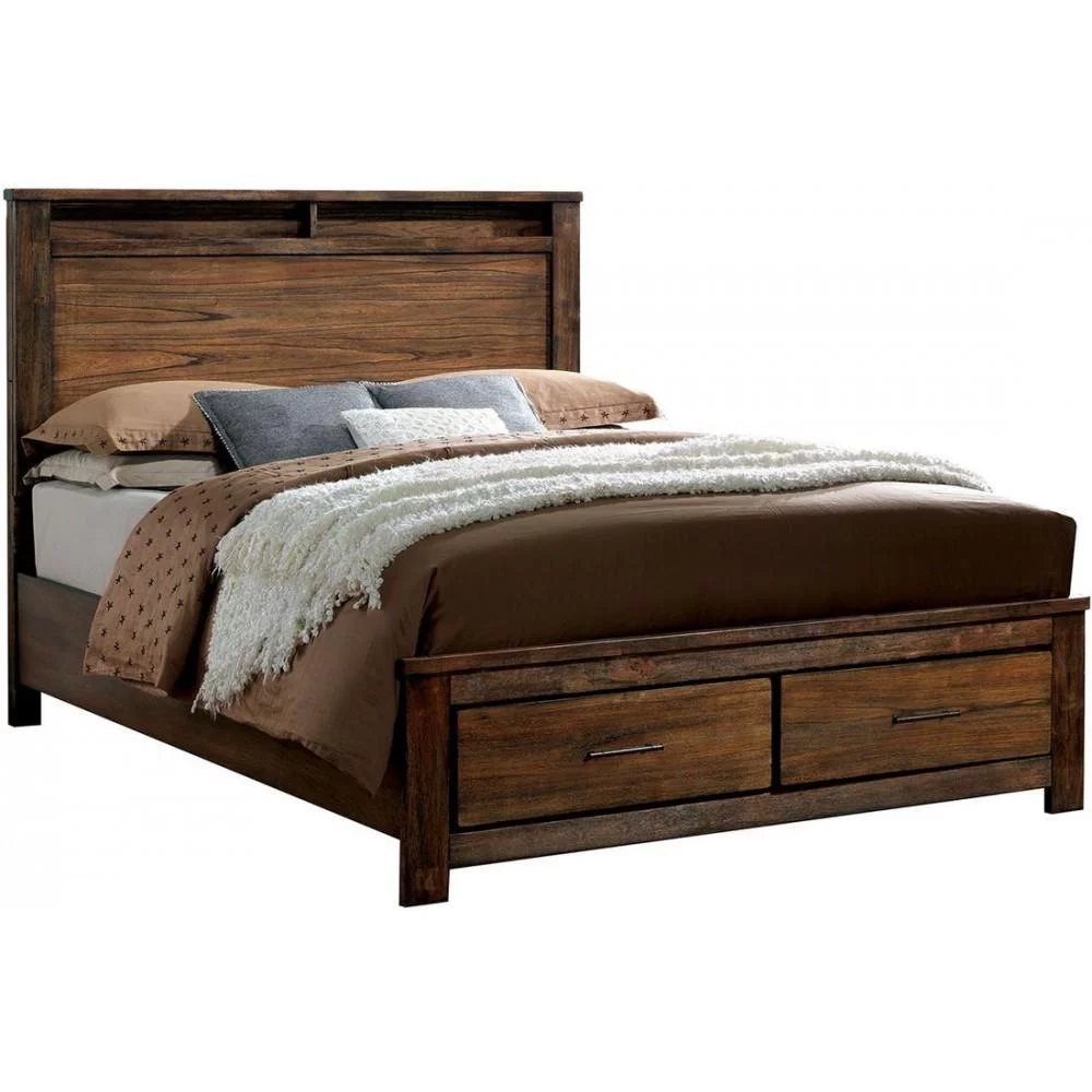 Cottage Oak Solid Wood King Bedroom Set 6pcs FOA CM7072-EK Elkton