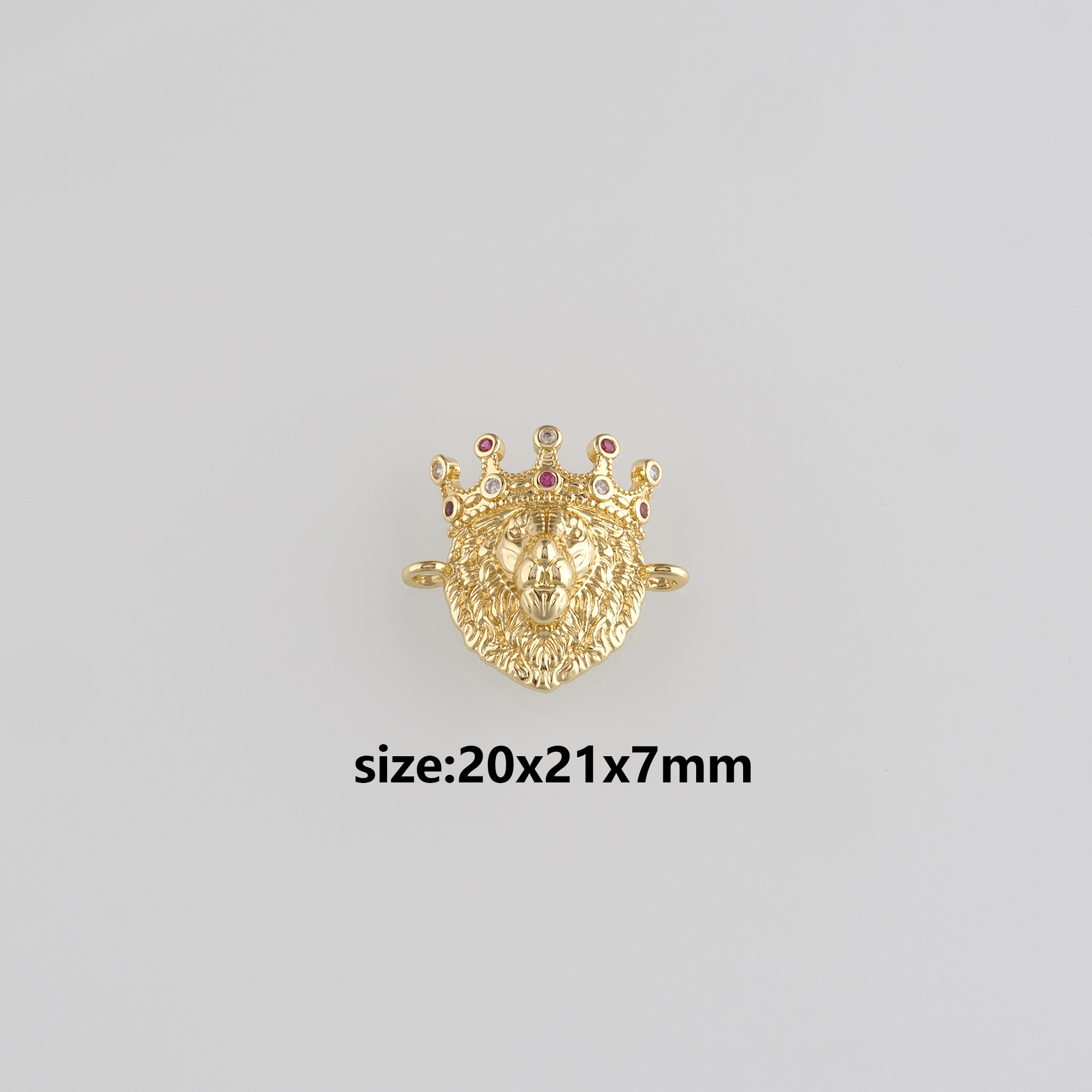 18K Gold Filled Lion Connector,Animal Charm Necklace Bracelet for DIY Jewelry Making Supply