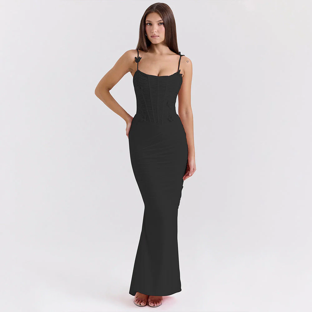 Ruched Trumpet Maxi Dress | Elegant Evening GownClistos