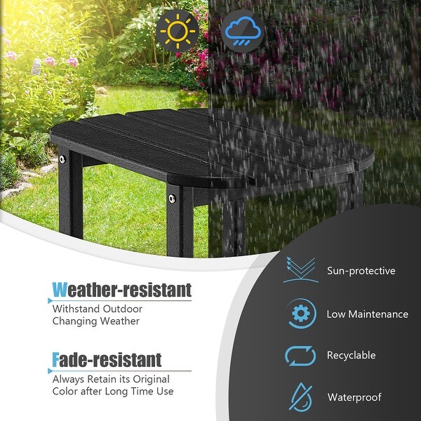 Costway 18'' Patio Adirondack Side Table Weather Resistant HDPE Garden