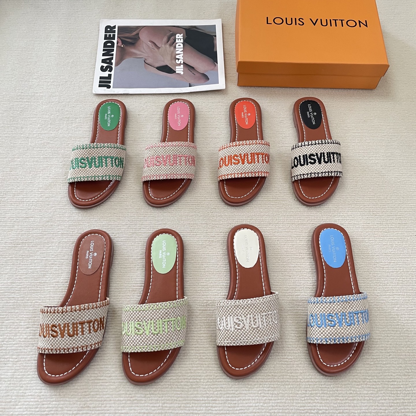 LV embroidered flat slippers - cnluxepick