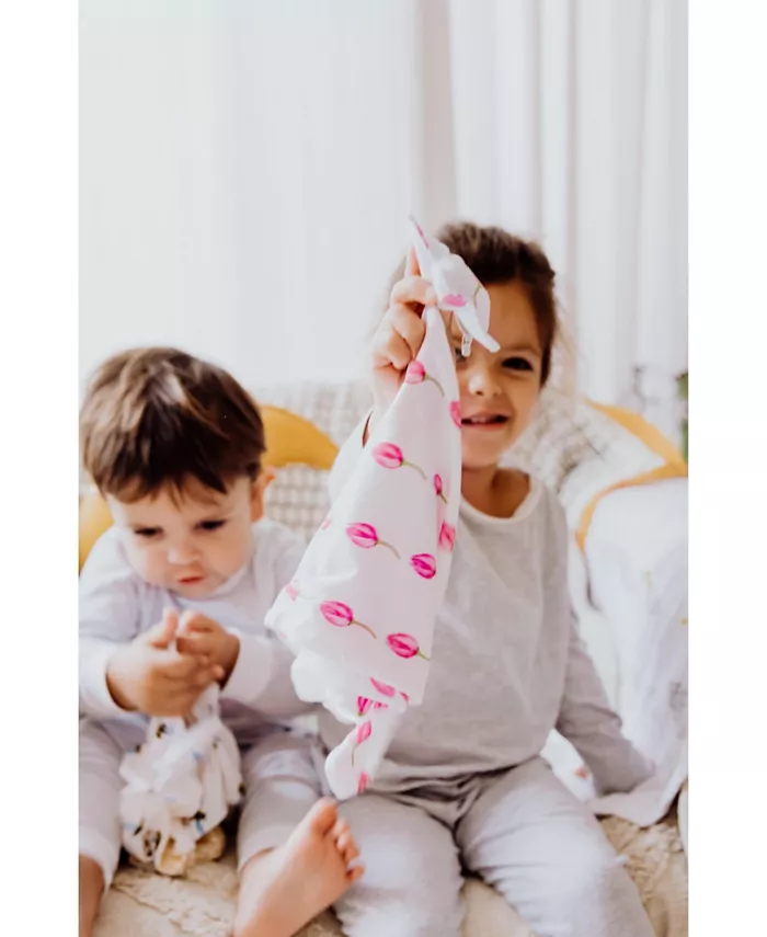 Malabar Baby Silky Soft Lovey Security Blanket With Top Plush Toy, Lotus