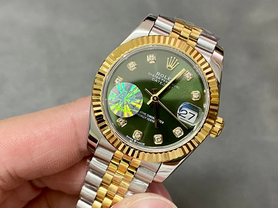 DATEJUST 31MM GOLD STEEL GREEN DIAL