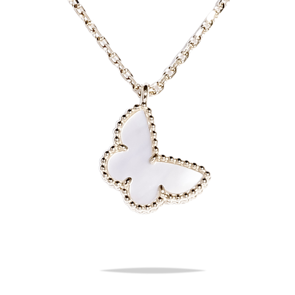 Van Cleef & Arpels Sweet Papillon Necklace 18K Yellow Gold Mother of Pearl VCARF69300
