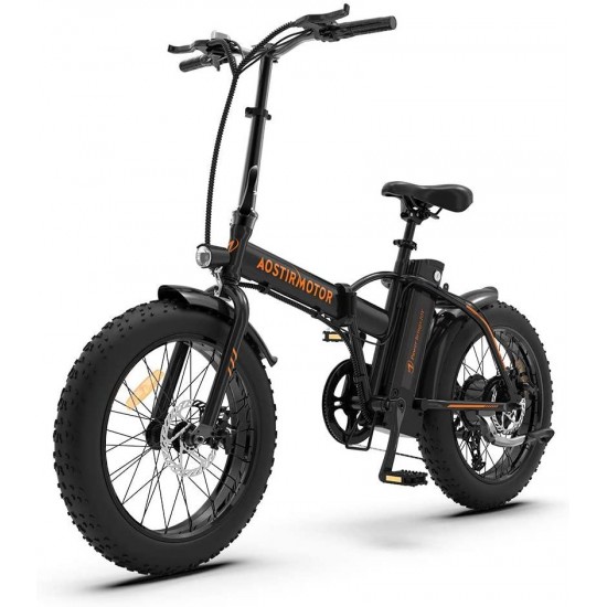 Folding Electric Mountain Bike with 36V13AH Removable Lithium Battery&500W Motor 20’4 inch Fat Tire Electric Bicycle for Adults