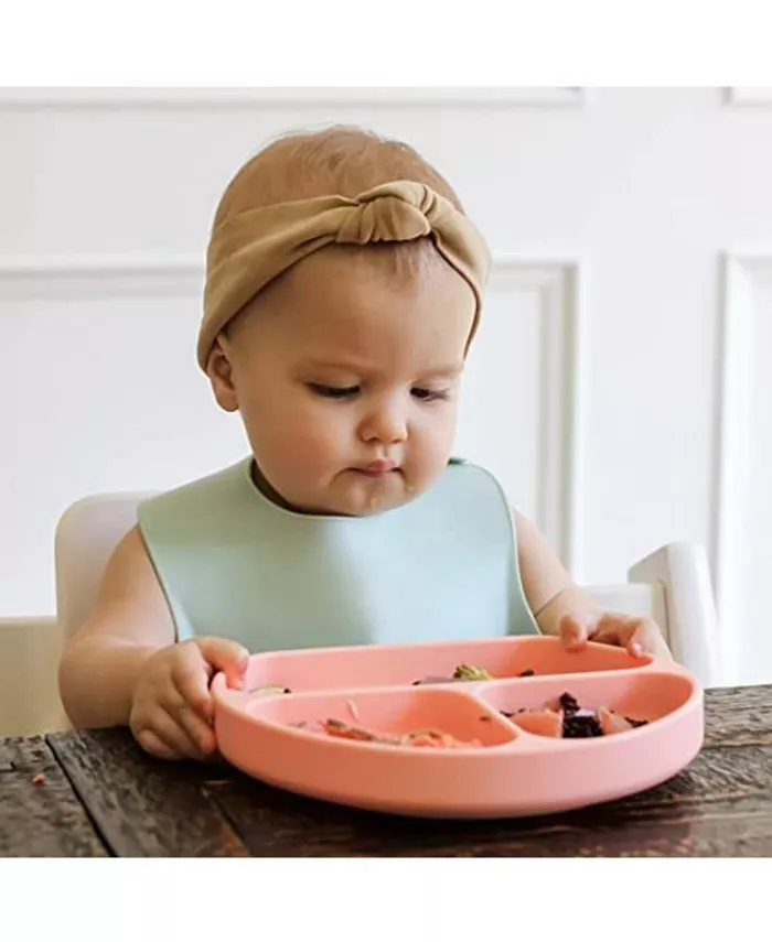 Simka Rose Silicone Baby Bibs, 2 Pack