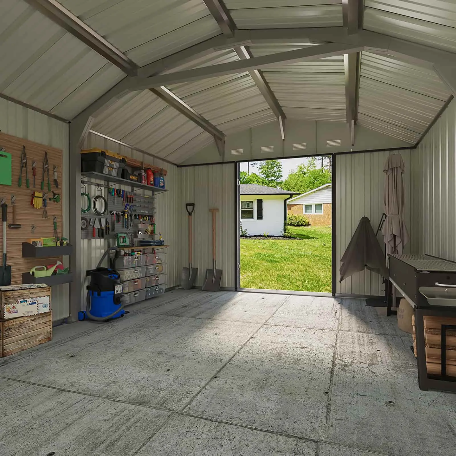 Patiowell Barn Style 10x12 Metal Shed Pro with Gambrel Roof