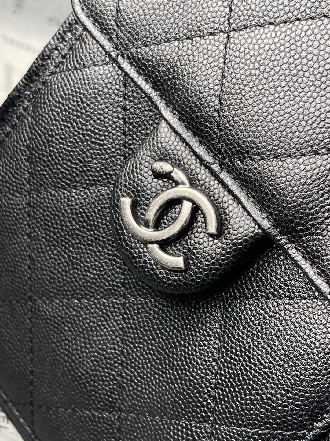 Chanel 25bag 25C Caviar leather black & silver small