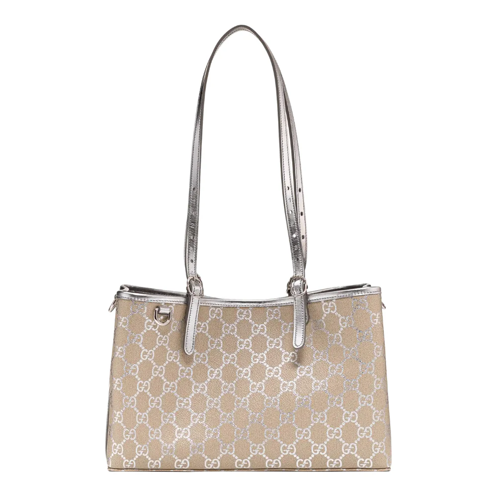 Gucci GG Supreme Monogram Canvas Tote Bag - Beige
