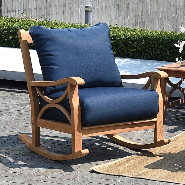 Cambridge Casual Lowell Teak Patio Rocking Chair