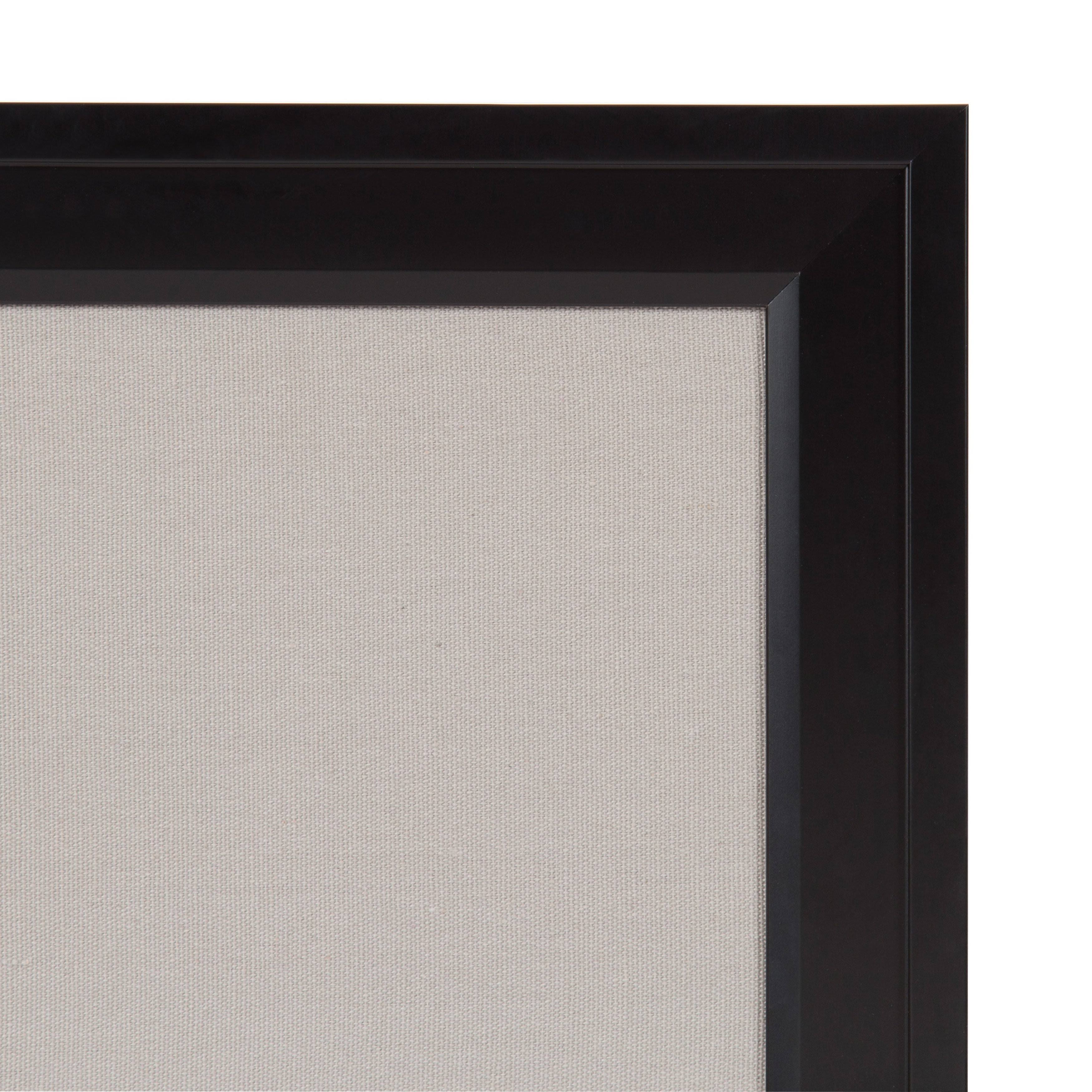 DesignOvation Bosc Framed Gray Linen Fabric Pinboard 18.5x27.5 White
