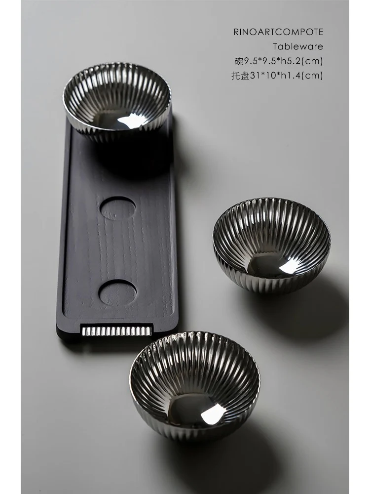 DC137 - High-end line/gift box TIff@ny silver egg walnut nut tray tea tray table ornament housewarming