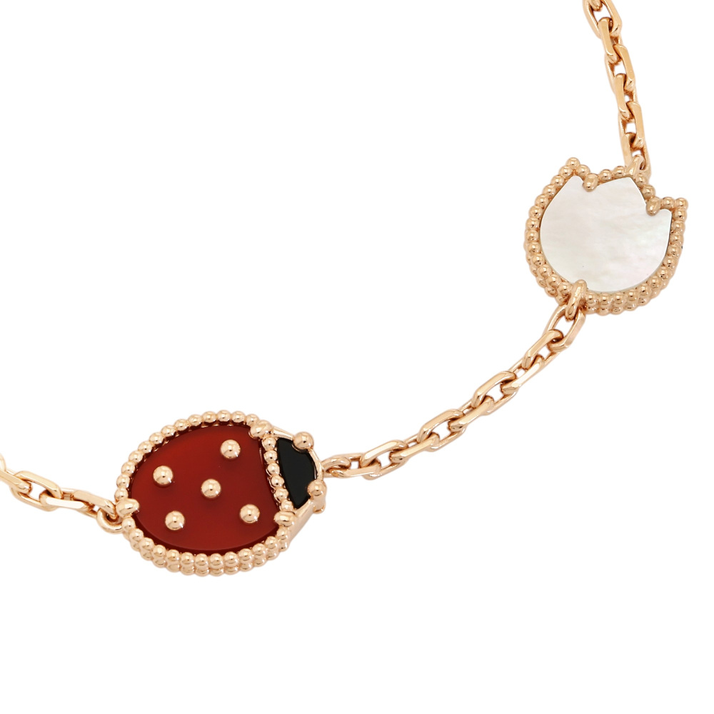 Van Cleef & Arpels Fauna Lucky Spring Bracelet 5 Motif 18K Rose Gold VCARP7RR00