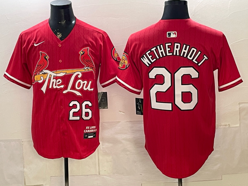 Men's St. Louis Cardinals JJ Wetherholt #26 Red 2024 City Connect Limited Player Jersey