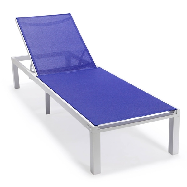 Aluminum Beach Pool Sun Lounge Chair Sling Mesh Fabric Reclining Stackable Lounger Chair