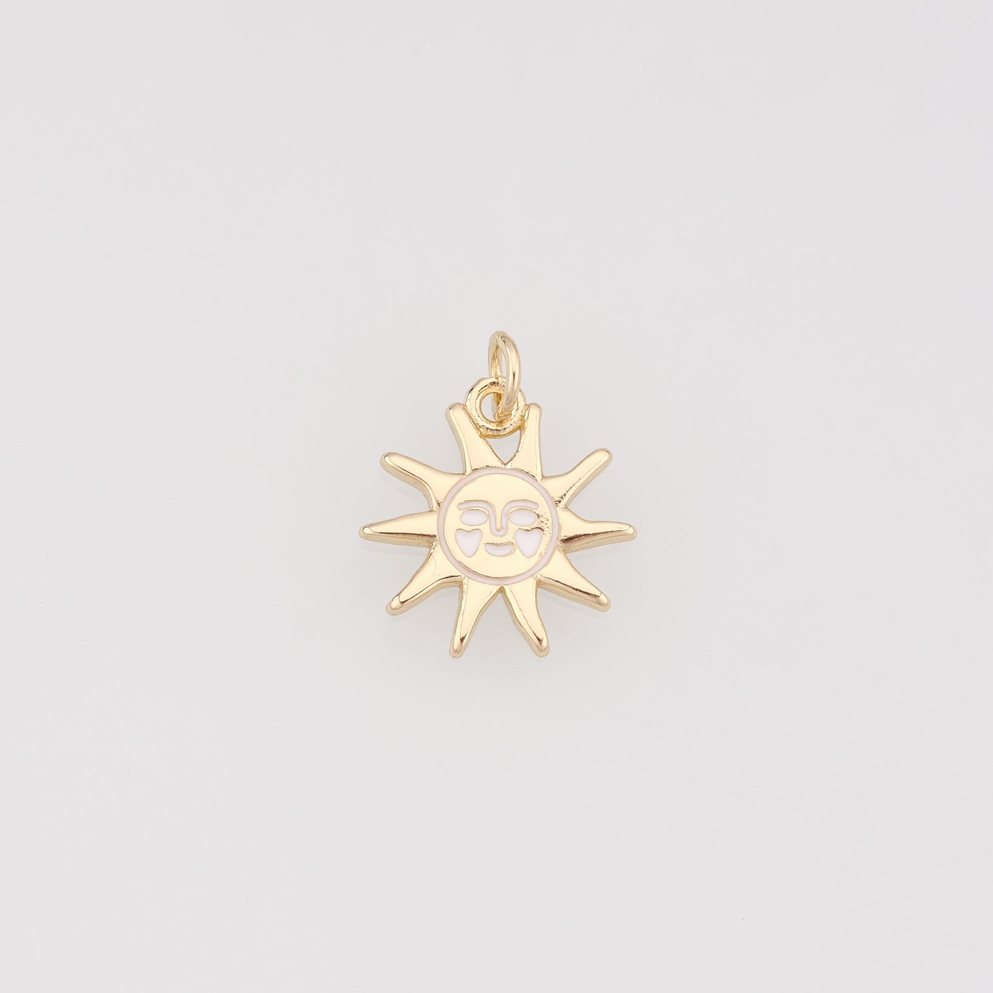 18K Gold Filled Sun Pendant,Dainty Sun Face Charm Earrings Necklace for DIY Jewelry Making Supply