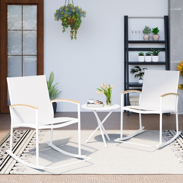Futzca 3Piece Patio Bistro Sets,Two Chairs with Coffee Table
