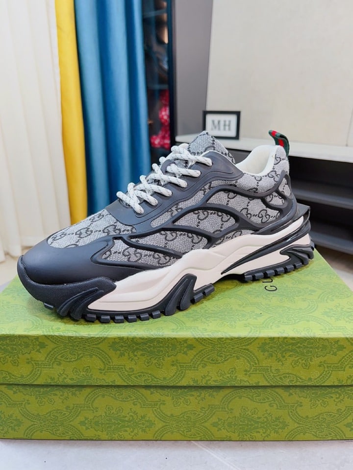 Gucci Gg Men?S Sneaker Rubber Leather Grey