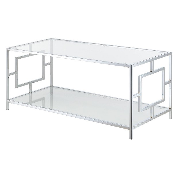 Town Square Chrome Coffee Table With Shelf Breighton Home