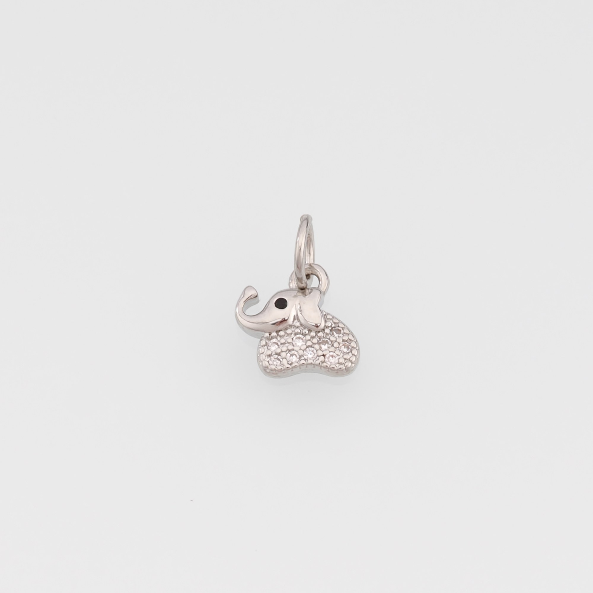 18K Gold Filled Elephant Pendant,CZ Micro Pave Elephant Charm Earrings Necklace for DIY Jewelry Making Supply