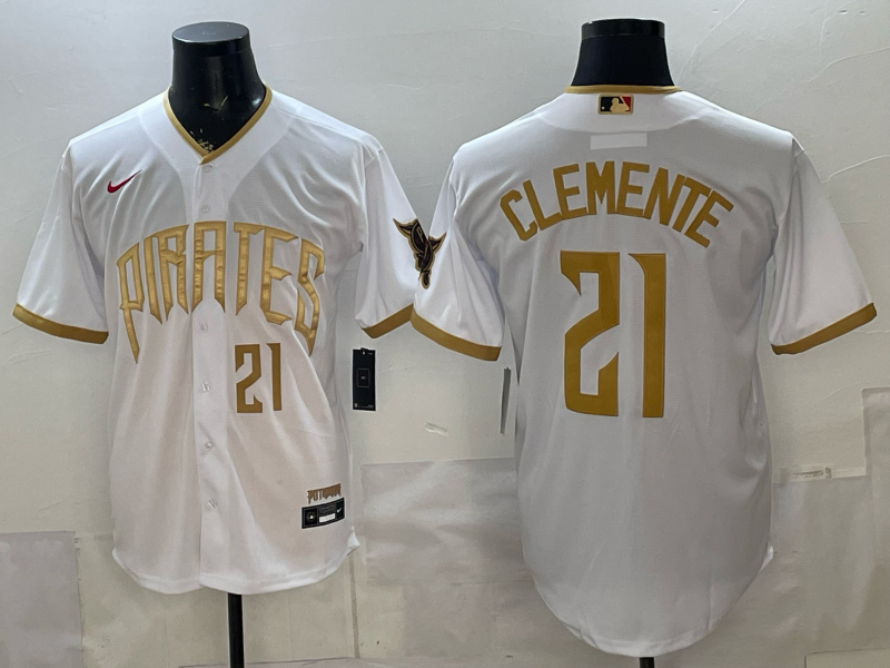 Men's Pittsburgh Pirates Roberto Clemente #21 White 2026 City Connect Stadium Jersey
