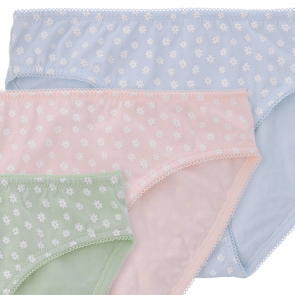 Gina Benotti 3 Damen Slips mit Blumen-Prints