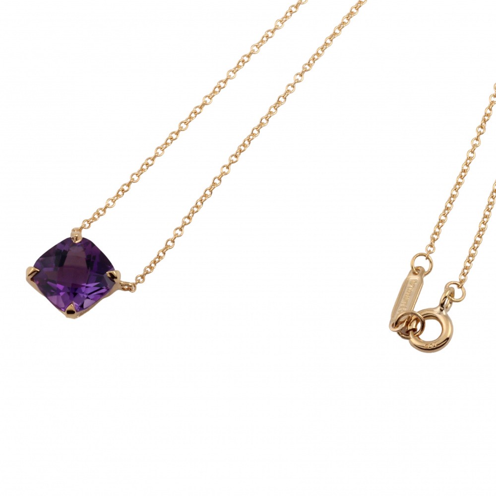 Tiffany & Co. Tiffany Sparkler K18YG Yellow Gold Necklace Amethyst