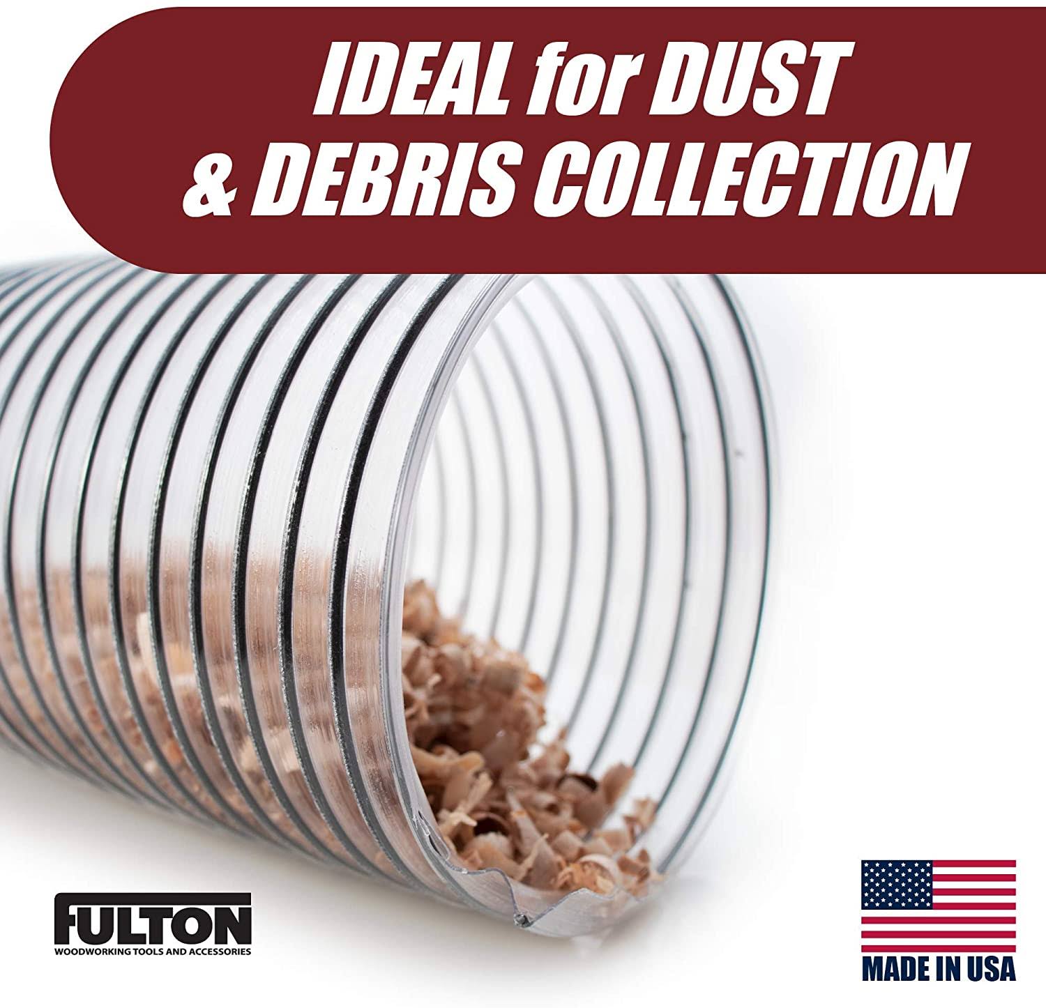 Fulton 6x22 x 10& (6 inch Diameter by 10 Feet Long) Ultra-Flex Clear Vue Heavy Duty PVC DUST, Debris and Fume Collection Hose -
