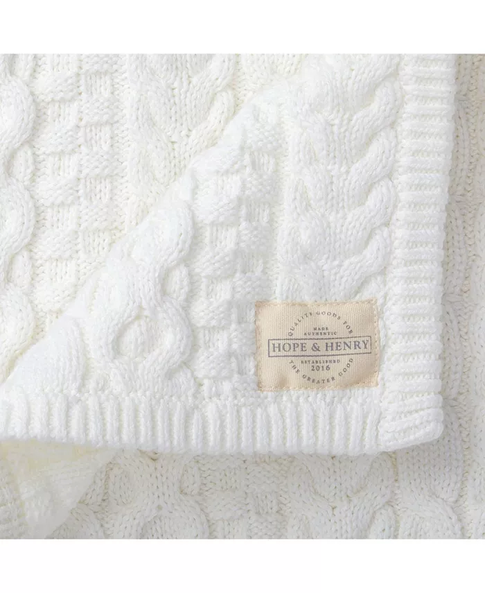 Hope and Henry Baby Cable Knit Blanket, Unisex