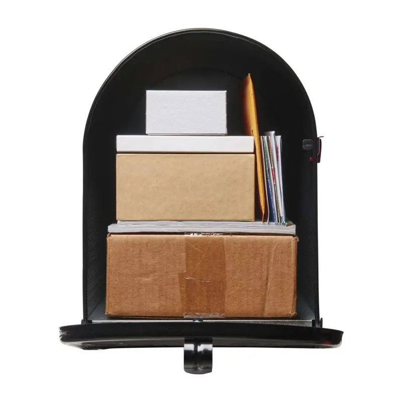 Stanley Jumbo Black Galvanized Steel Post-Mount Mailbox – Extra-Large Capacity, Gibraltar Design
