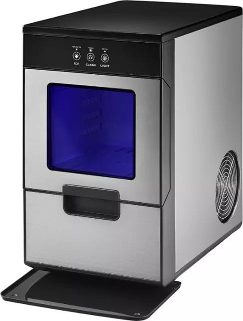 44 Lb. Portable Nugget Icemaker with Auto Shut-Off - Stainless steel