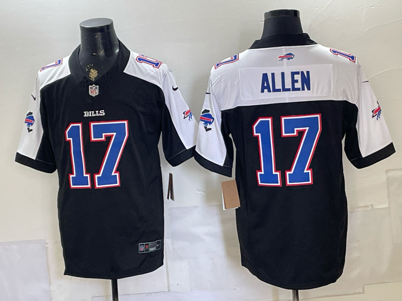 Men's Buffalo Bills Josh Allen Black Game Player Jersey
