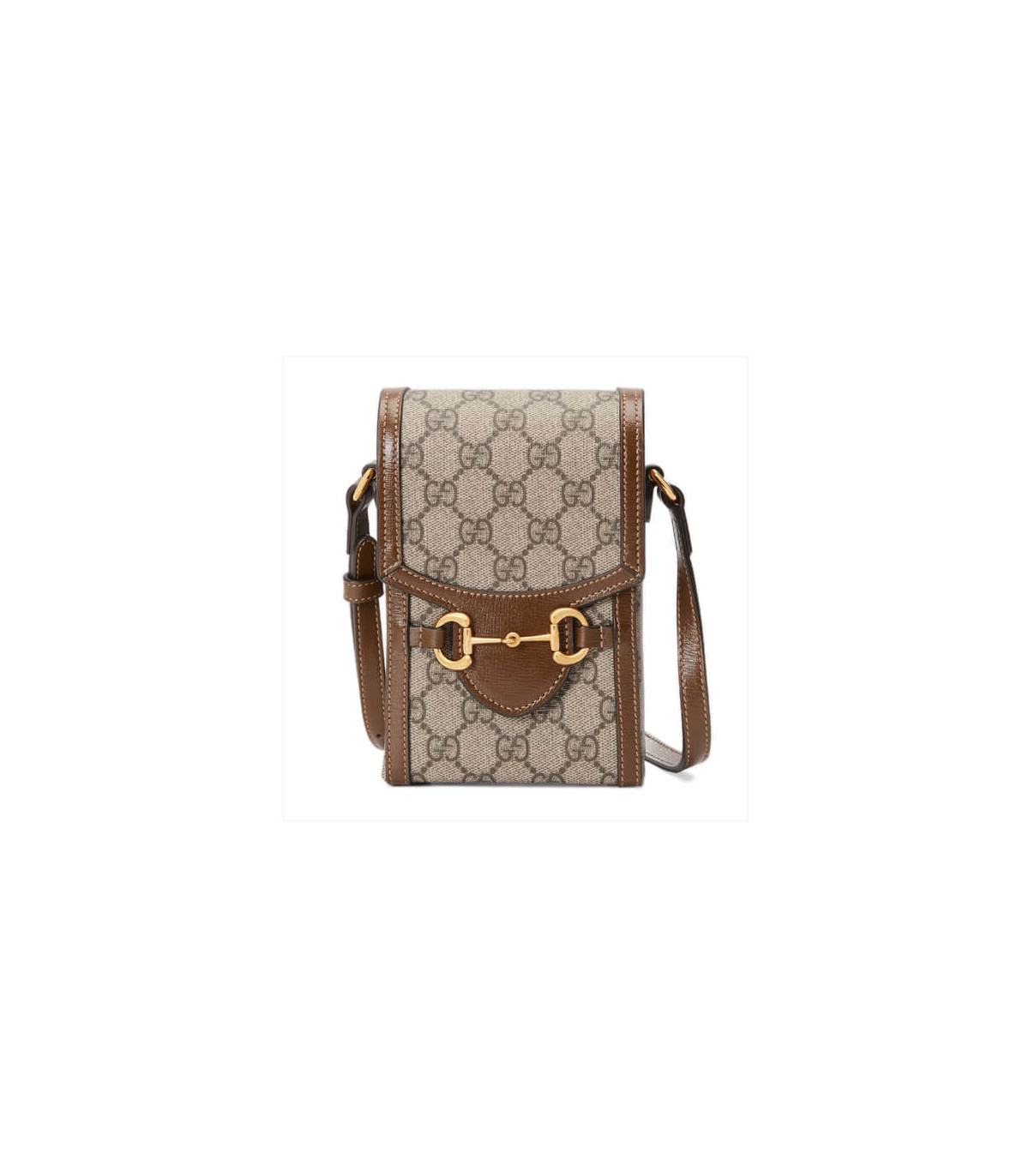 Gucci GG Supreme Horsebit 1955 Mini Bag Brown