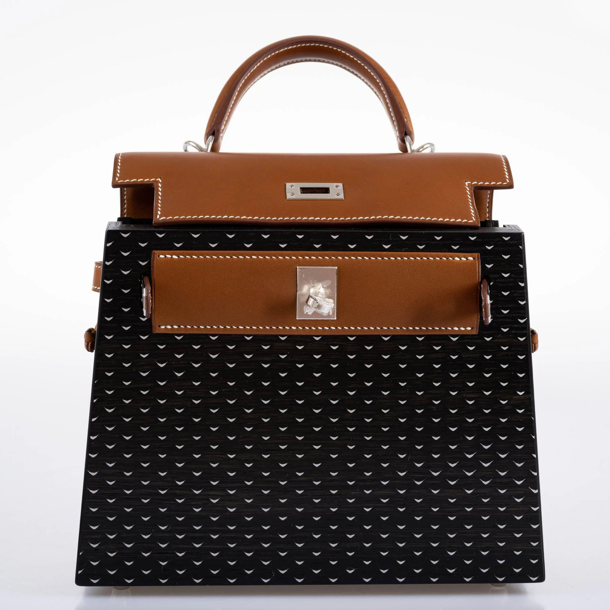 Hermès Kellywood 22 Bog Oak, Aluminum & Barenia Leather Palladium Hardware