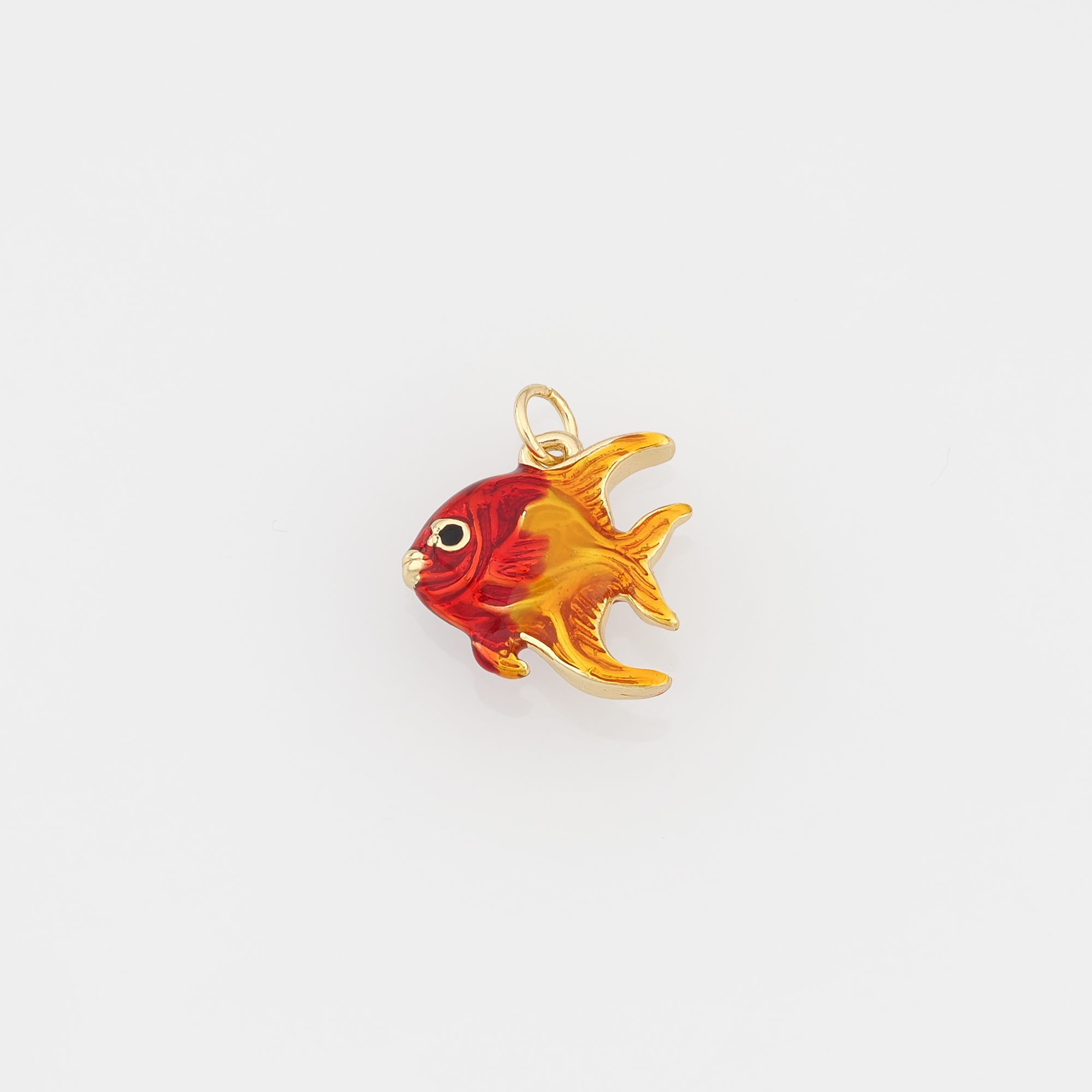 18K Gold Filled Fish Pendant,Enamel Ocean Charm Earrings Necklace for DIY Jewelry Making Supply