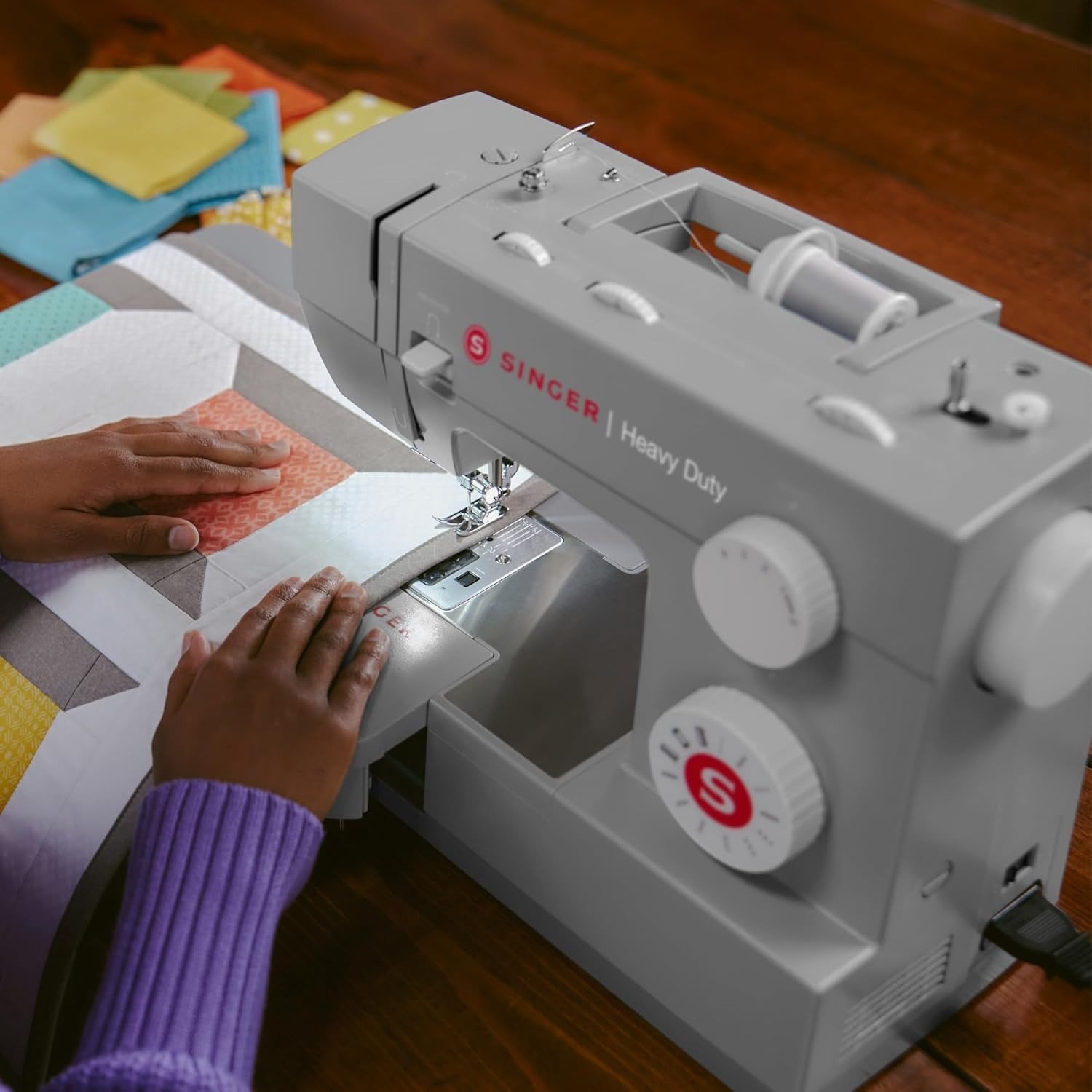 (Grey) High Speed Sewing Machine + Accessories | 11 Built-In Stitches Deliver 69 Stitch Applications