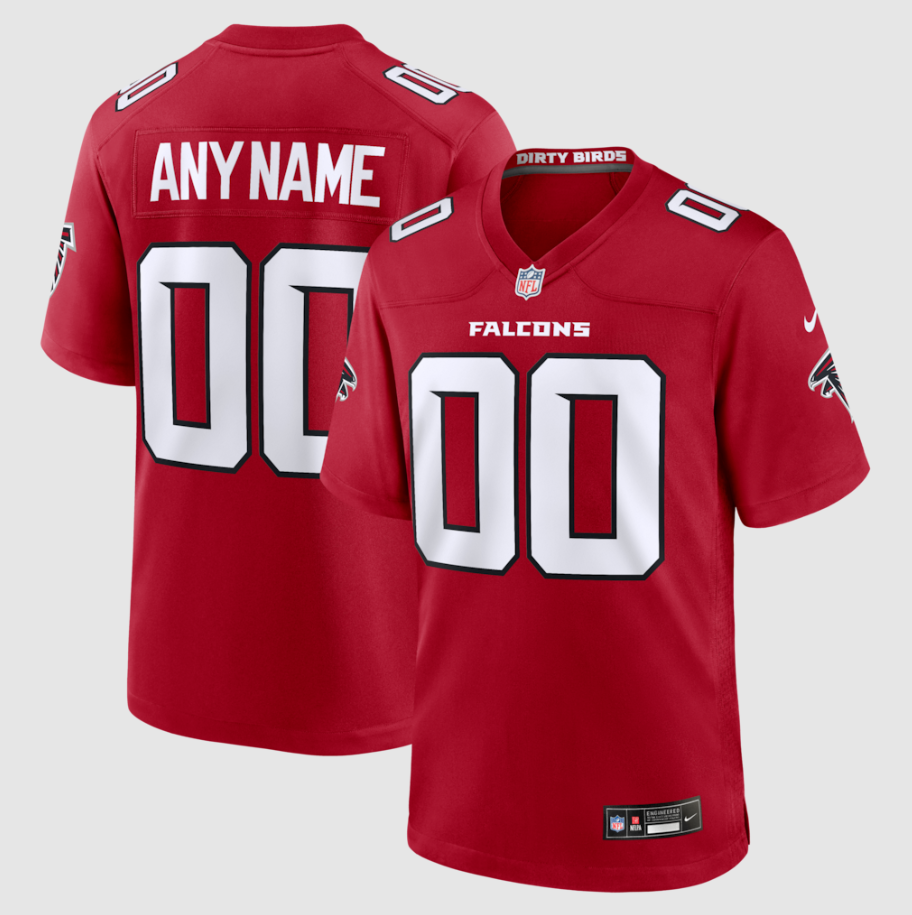 Men's Atlanta Falcons Red Custom Game Jersey