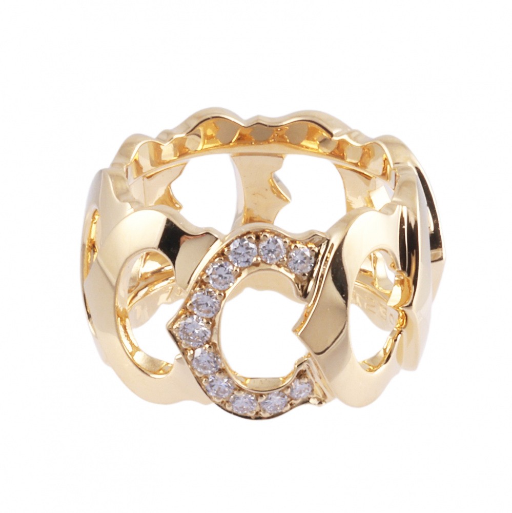 Cartier C K18YG Yellow Gold Ring Diamond