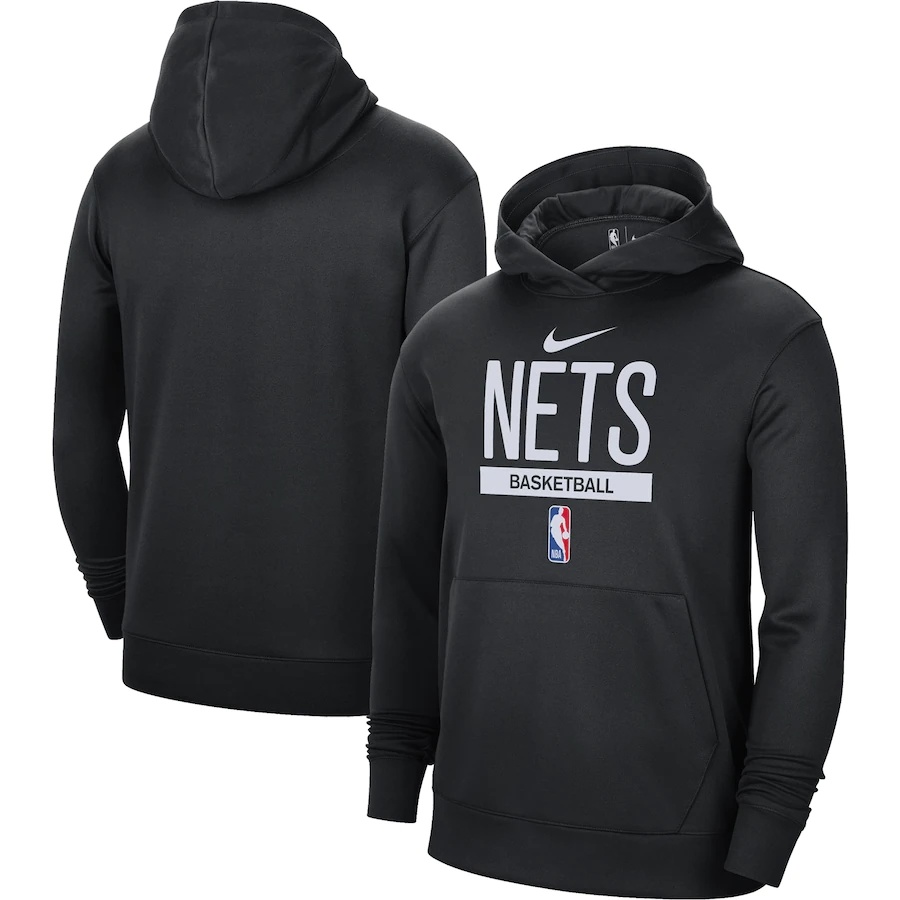 Men's Brooklyn Nets Black 2022/23 Spotlight On-Court Practice Performance Pullover Hoodie