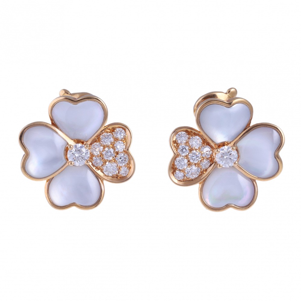 Van Cleef & Arpels Flora Cosmos Earrings 18K Rose Gold VCARO5BX00