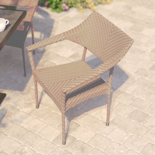 All Weather Commercial Grade PE Rattan Stacking Patio Chairs