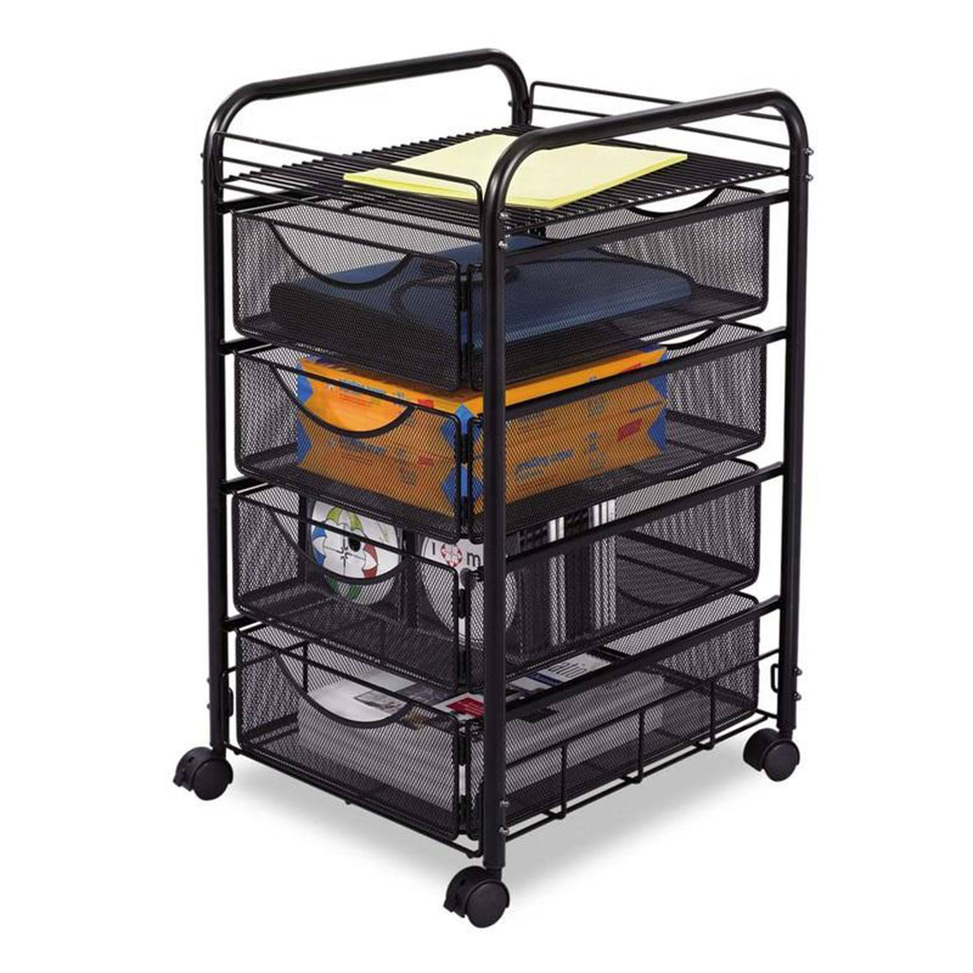 Safco Onyx Double Mesh Mobile File Cart, Black